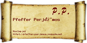 Pfeffer Perjámos névjegykártya